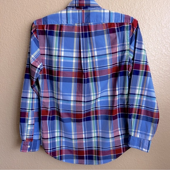 Ralph Lauren Slim Fit Stretch Oxford Multicolor Plaid Shirt - Picture 2 of 7